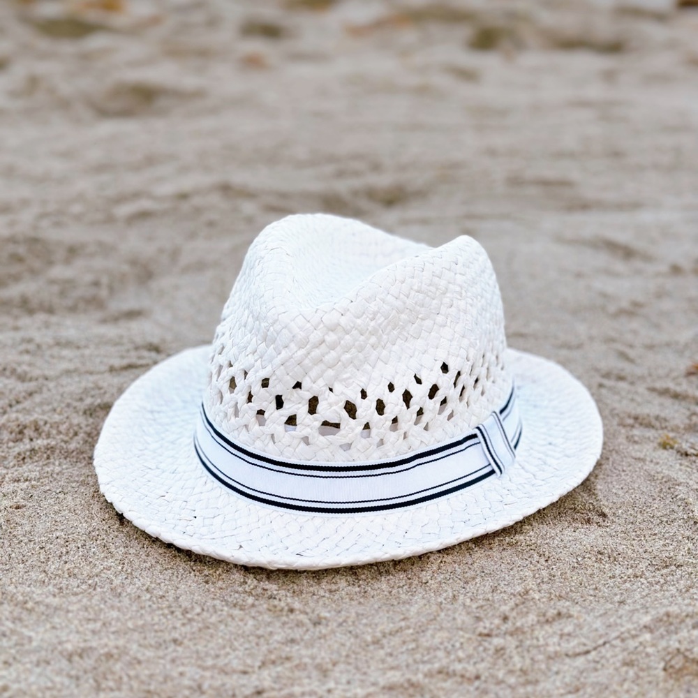 Men's White Fedora Summer Hat